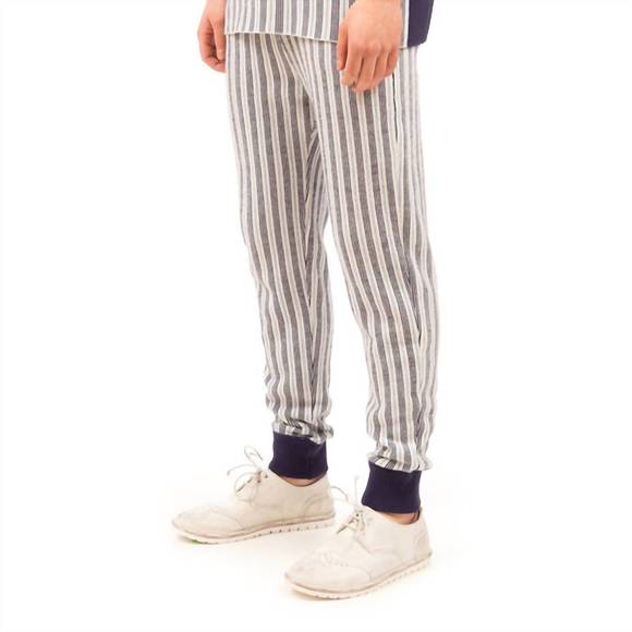 NEW PROPAGANDA AGENCY men's woven stripe sweatpants in multi - Picture 4 of 5